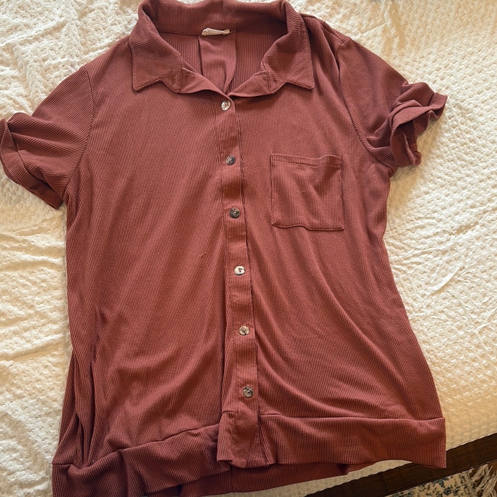 Elegant Rose Button-Down Women's Shirt